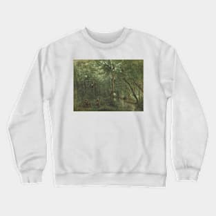 The Eel Gatherers by Jean-Baptiste-Camille Corot Crewneck Sweatshirt